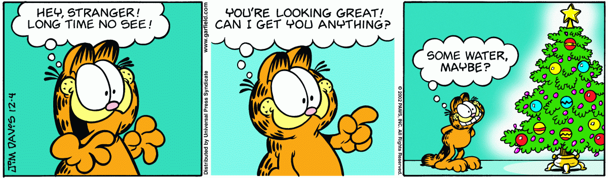 Garfield comic strip for Wednesday, December 4, 2002