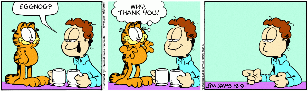 Garfield comic strip for Monday, December 9, 2002