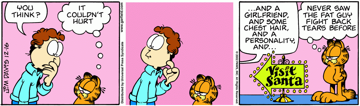 Garfield comic strip for Monday, December 16, 2002