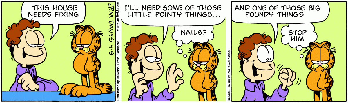 Garfield, April 9, 2003