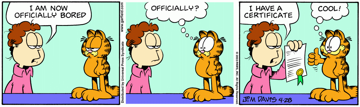 Garfield, April 28, 2003