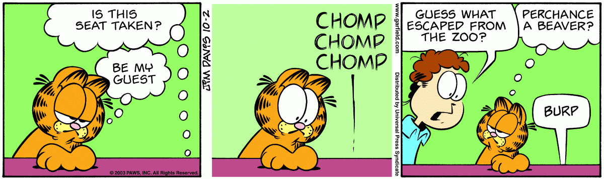 Garfield, October 2, 2003