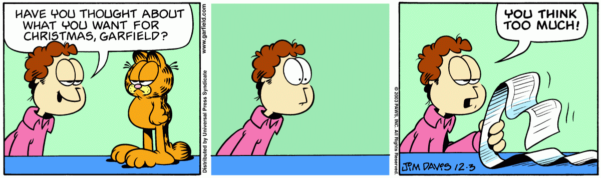 Garfield, December 3, 2003