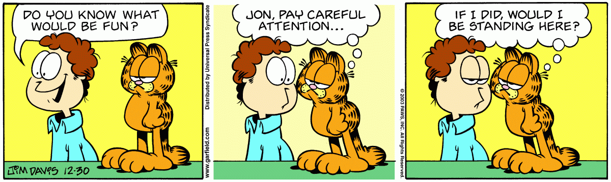 Garfield, December 30, 2003