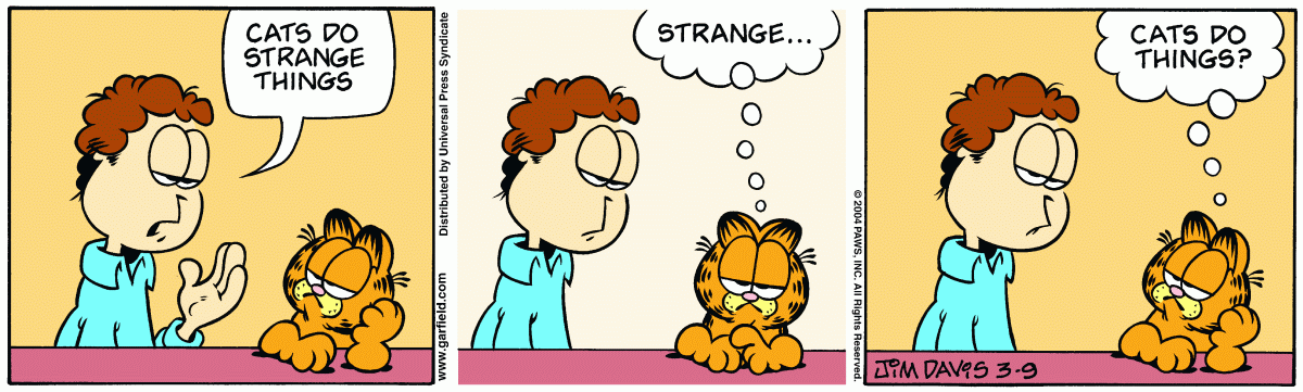 Garfield comic strip for Tuesday, March 9, 2004