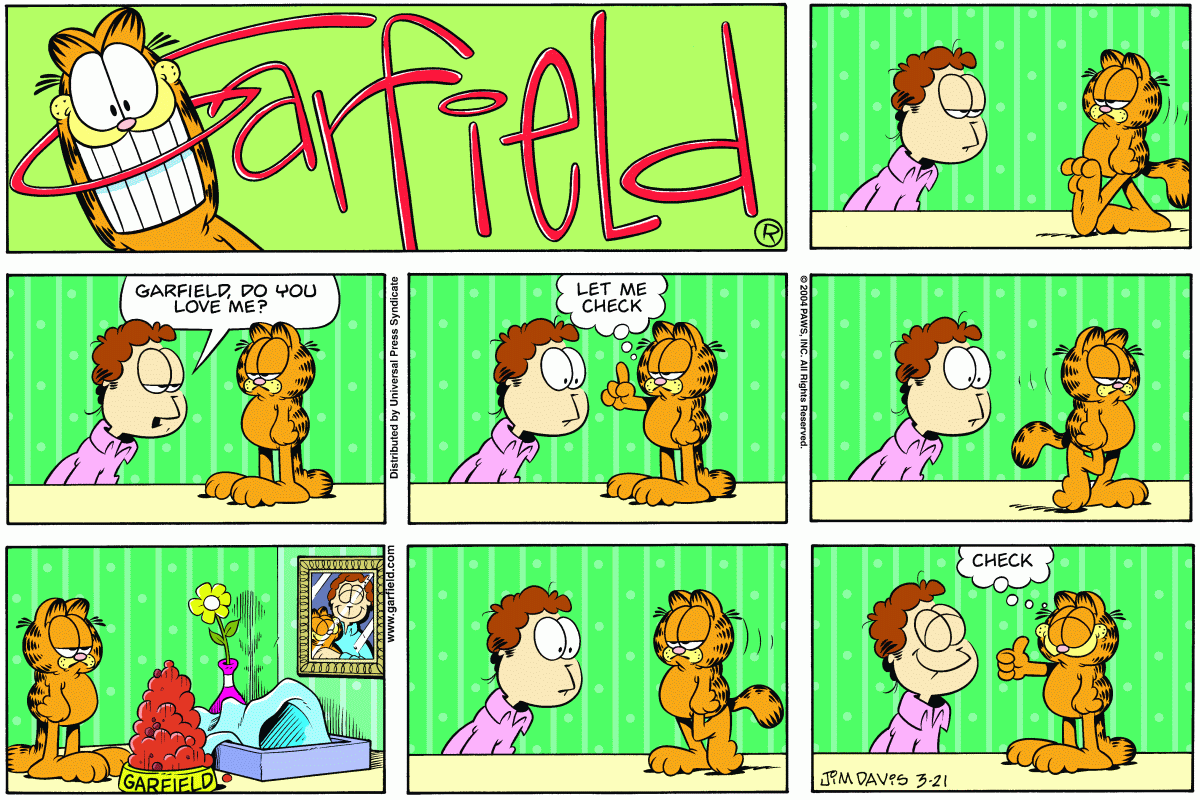 Garfield comic strip for Sunday, March 21, 2004