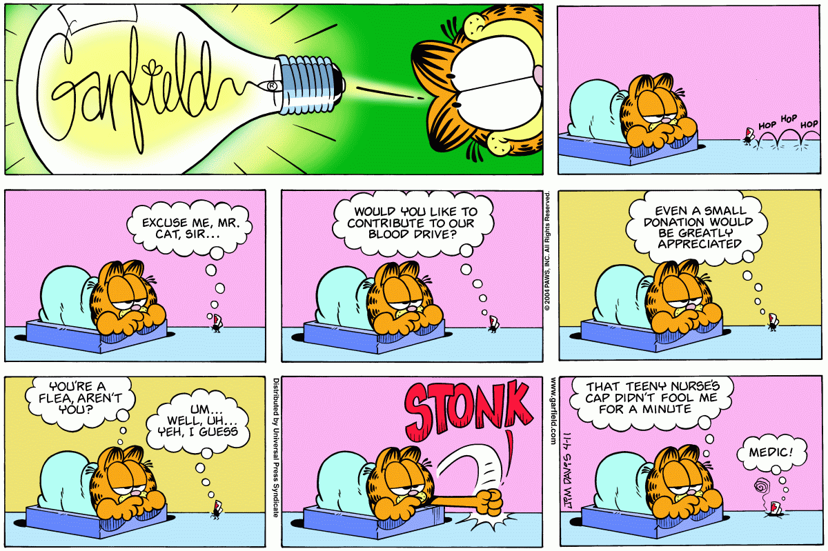 Garfield comic strip for Sunday, April 11, 2004