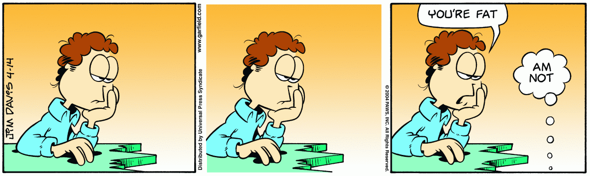 Garfield comic strip for Wednesday, April 14, 2004