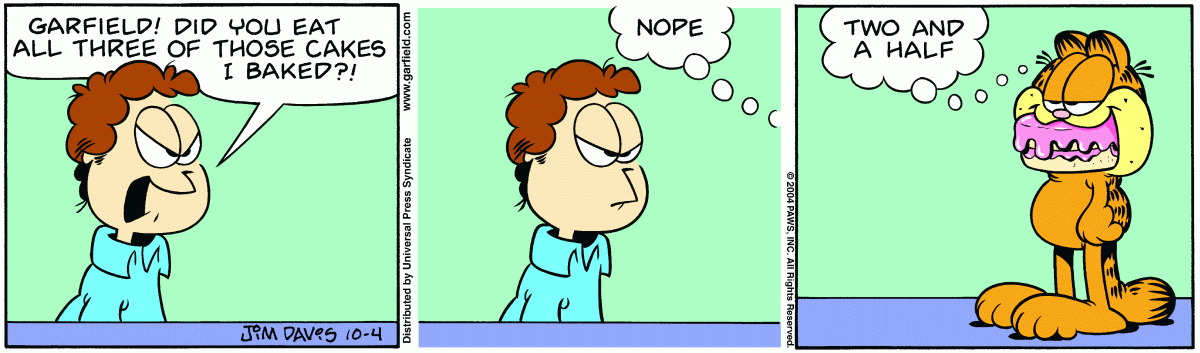 Garfield comic strip for Monday, October 4, 2004