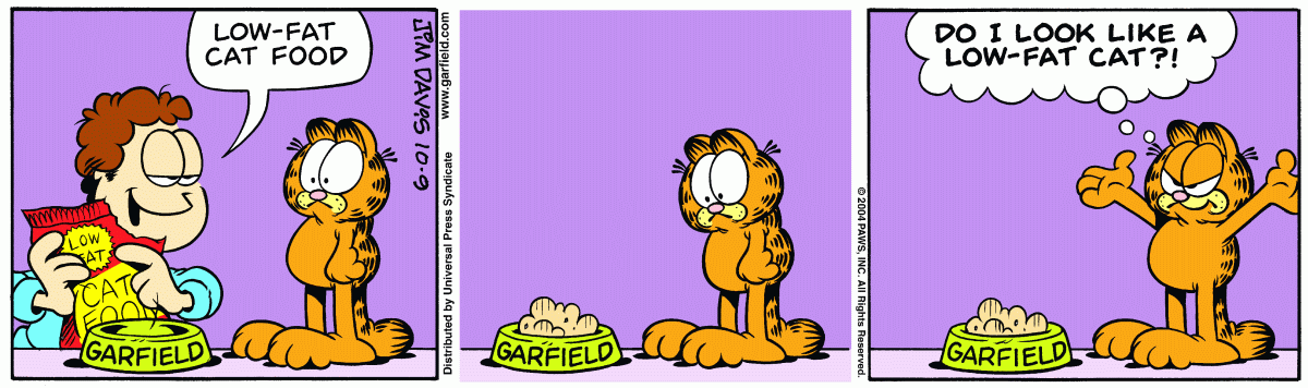 Garfield comic strip for Saturday, October 9, 2004