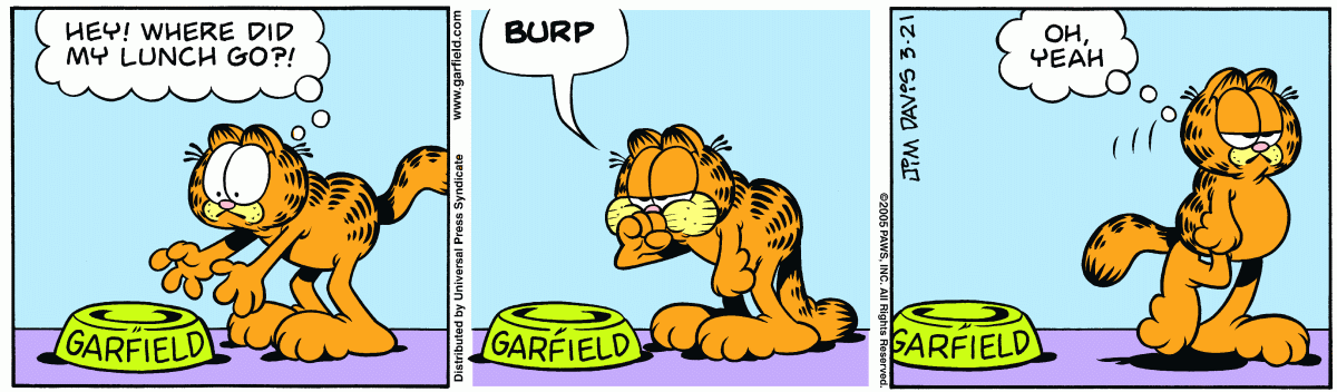Garfield, March 21, 2005