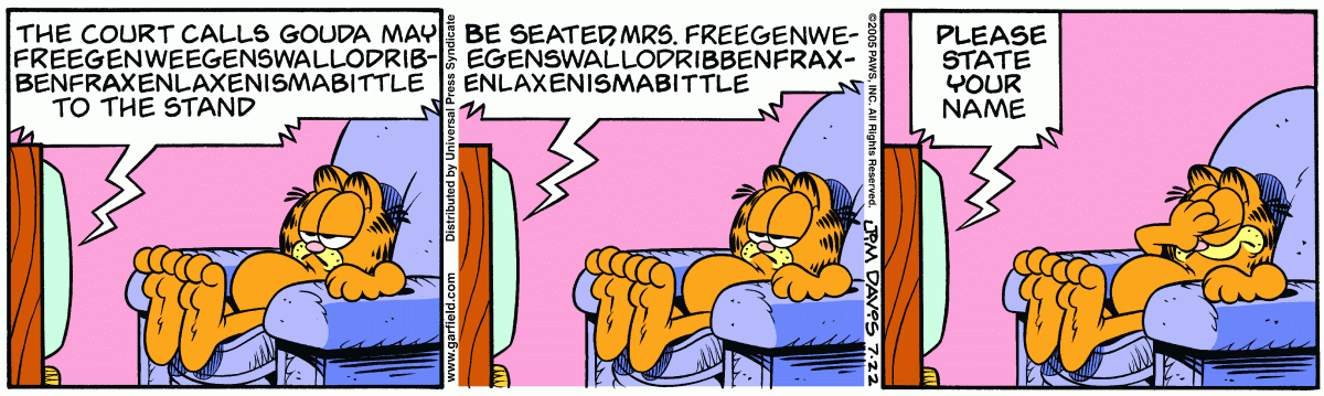 Garfield, July 22, 2005