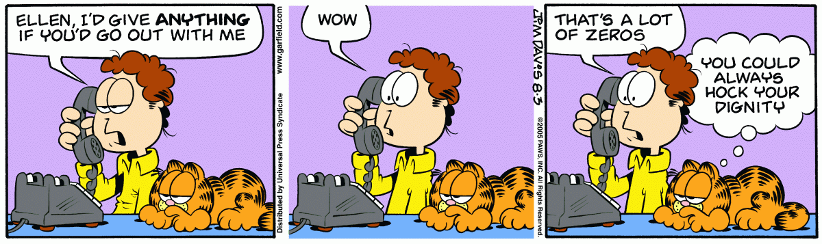 Garfield, August 3, 2005
