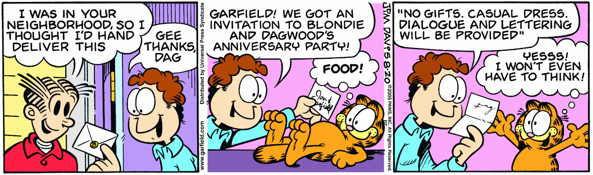 Garfield, August 20, 2005