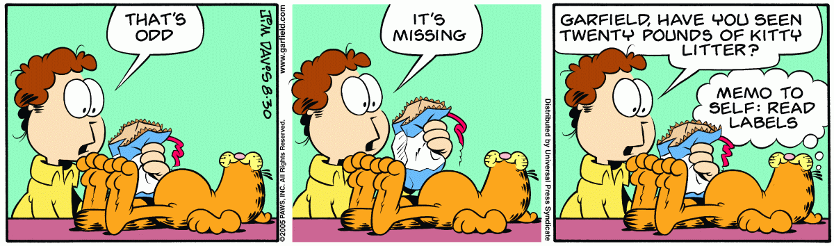 Garfield, August 30, 2005