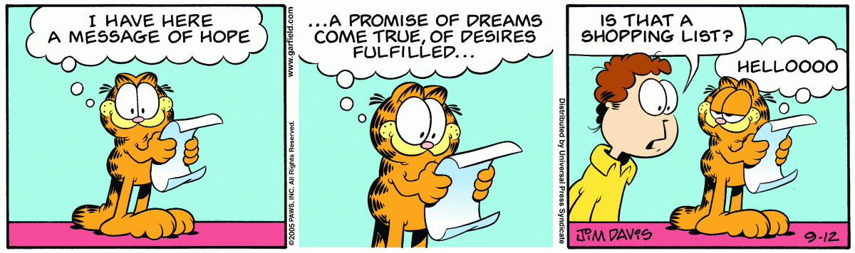 Garfield, September 12, 2005