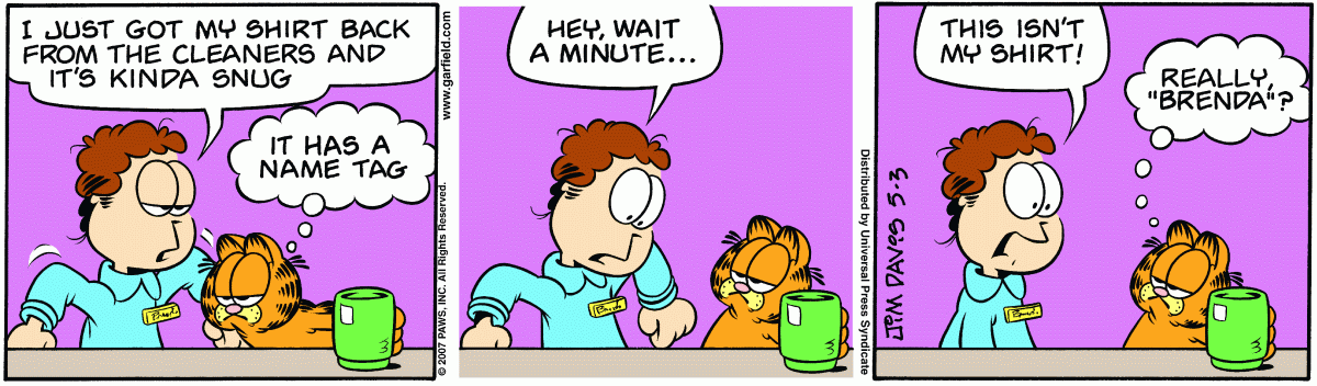 Garfield, May 3, 2007