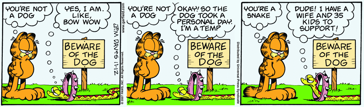 Garfield, November 12, 2007
