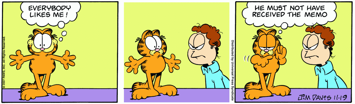 Garfield, November 19, 2007