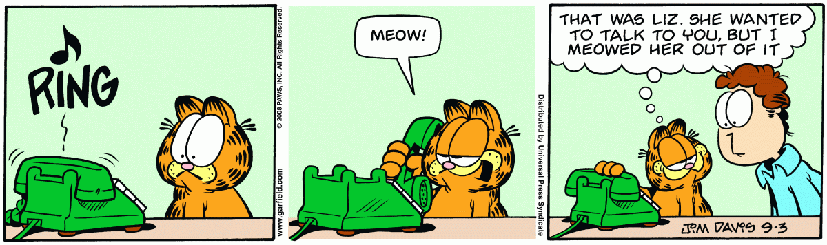 Garfield, September 3, 2008