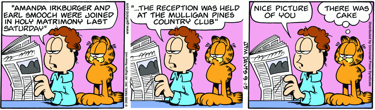 Garfield, September 15, 2008