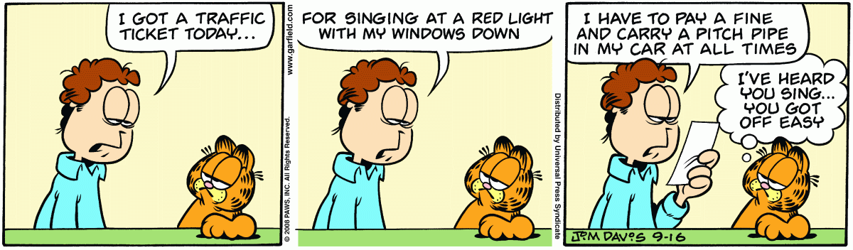 Garfield, September 16, 2008
