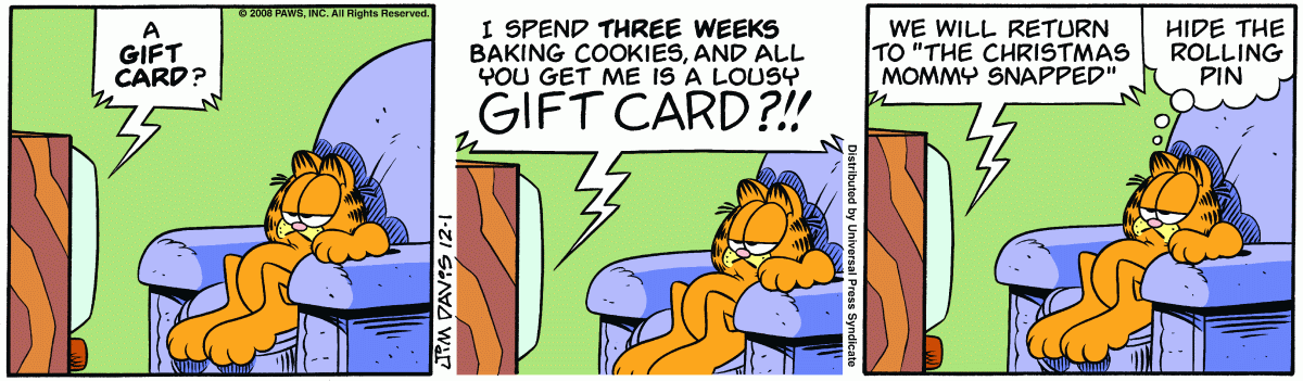 Garfield, December 1, 2008