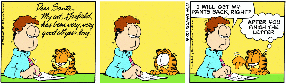 Garfield, December 6, 2008