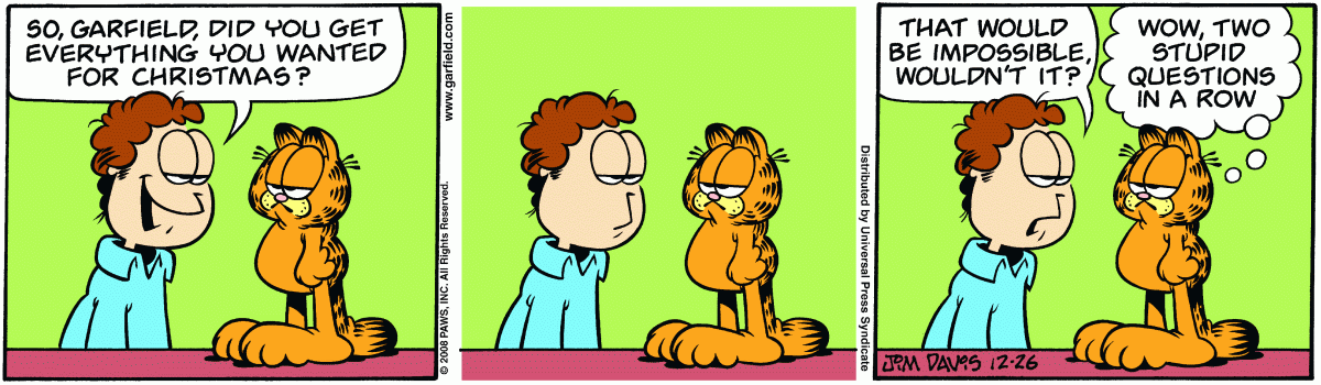 Garfield, December 26, 2008