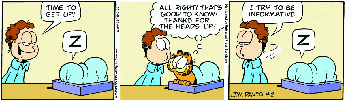 Garfield, April 2, 2009