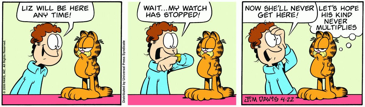 Garfield, April 22, 2009