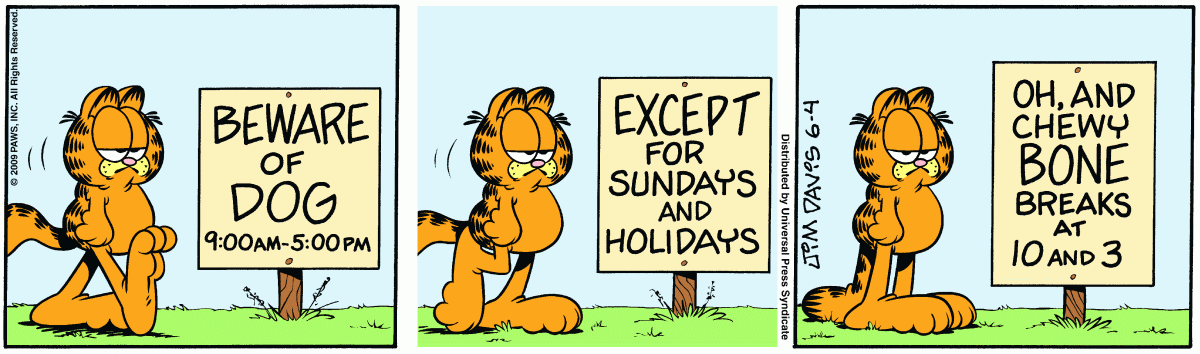 Garfield, June 4, 2009