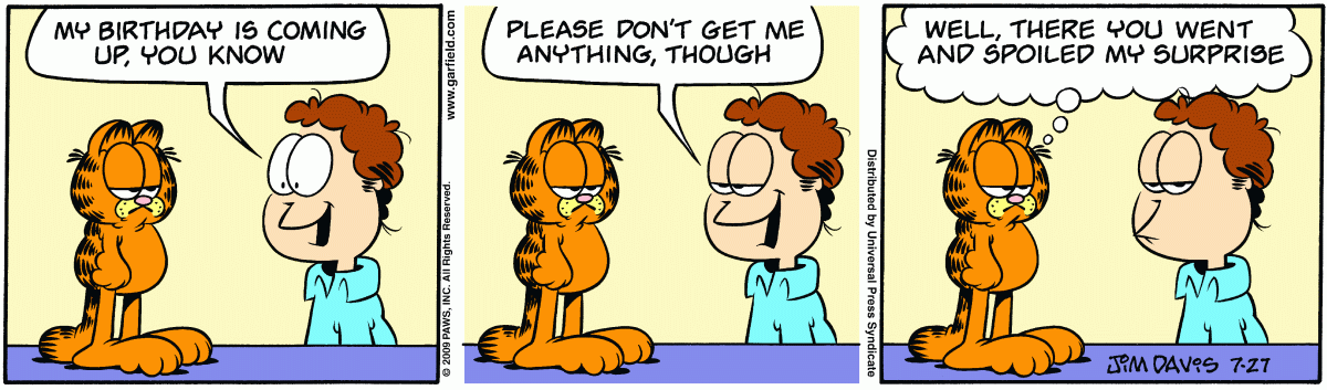 Garfield, July 27, 2009