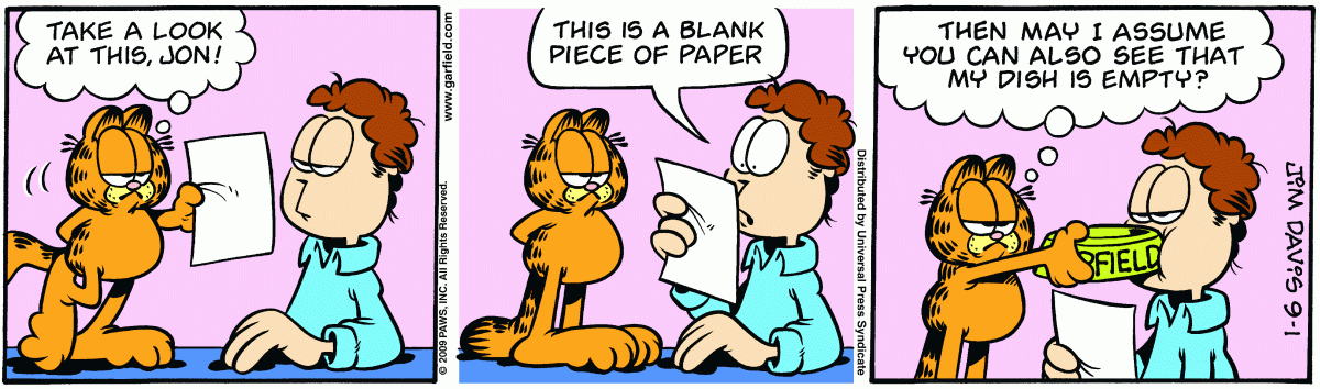 Garfield, September 1, 2009