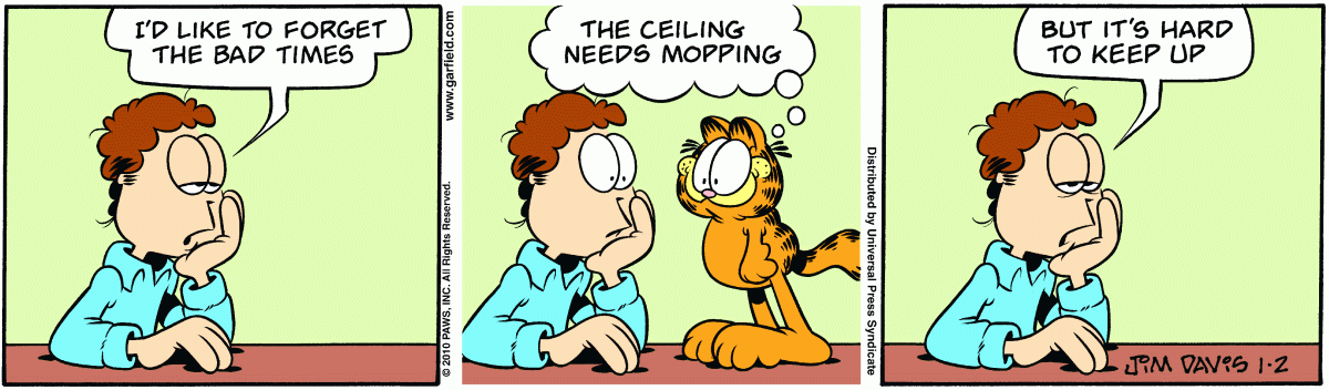 Garfield comic strip for Saturday, January 2, 2010
