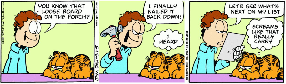 Garfield, January 5, 2010