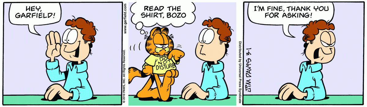 Garfield, March 1, 2010
