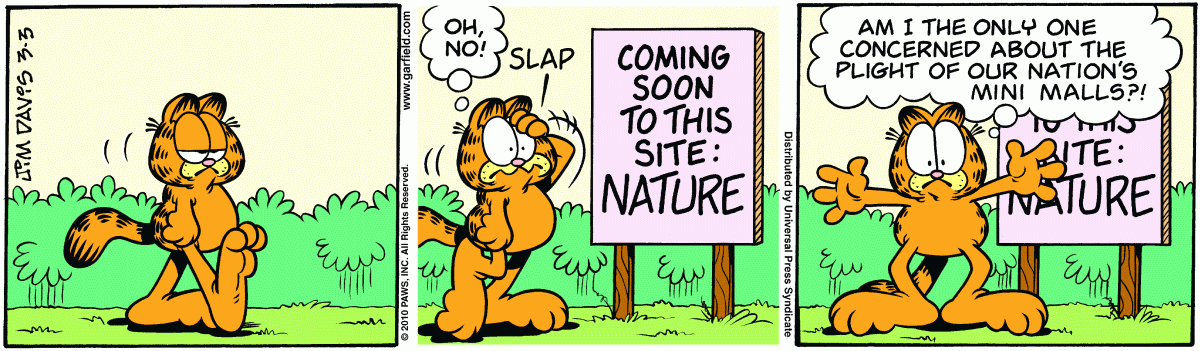 Garfield comic strip for Wednesday, March 3, 2010