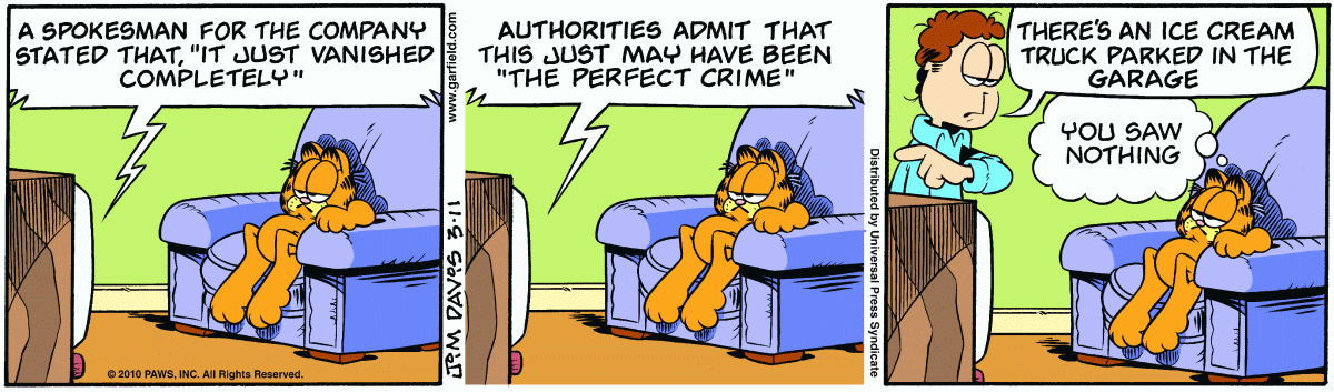 Garfield comic strip for Thursday, March 11, 2010