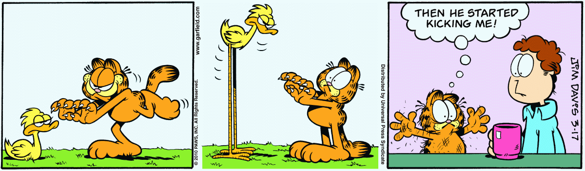 Garfield comic strip for Wednesday, March 17, 2010