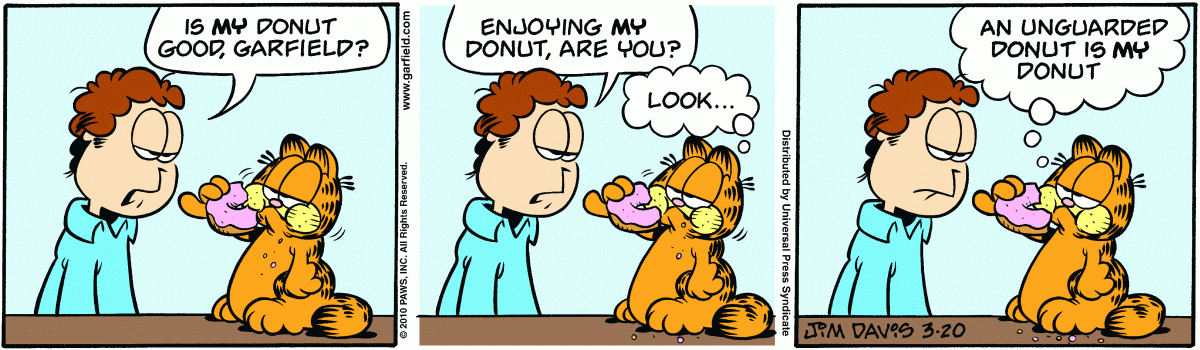Garfield comic strip for Saturday, March 20, 2010