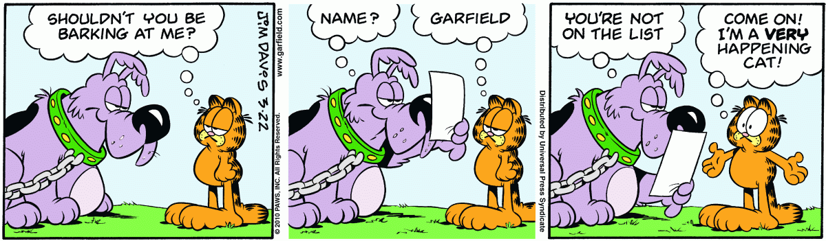 Garfield, March 22, 2010