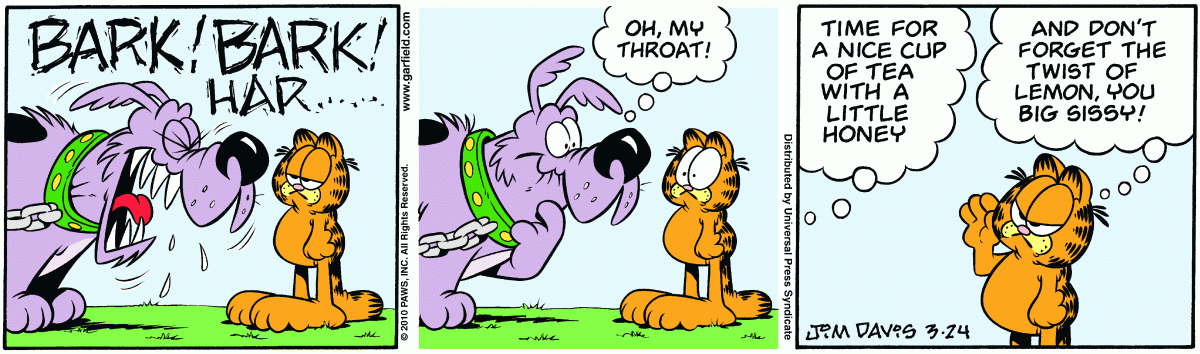 Garfield comic strip for Wednesday, March 24, 2010