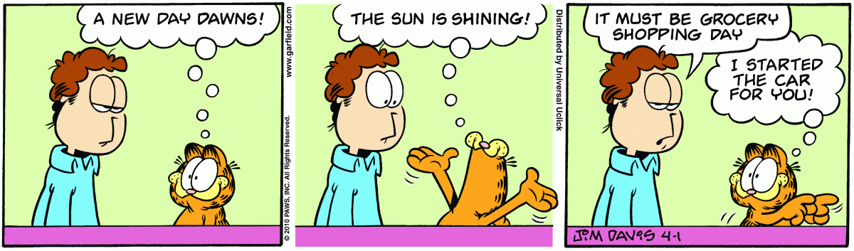Garfield, April 1, 2010