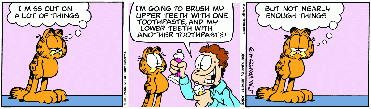 Garfield, April 3, 2010
