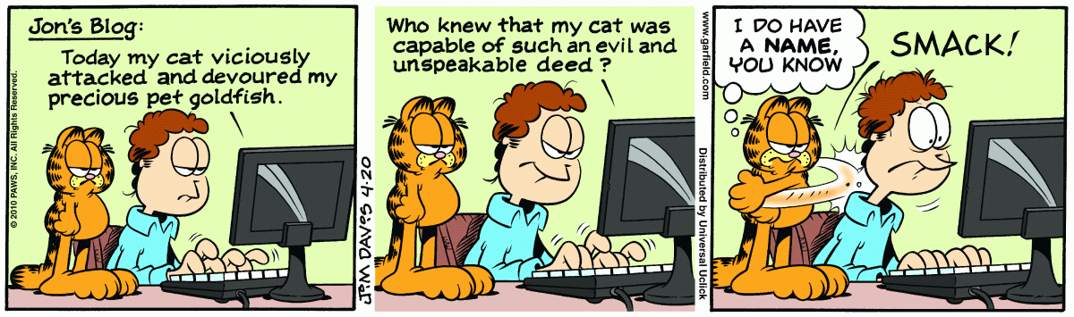 Garfield, April 20, 2010