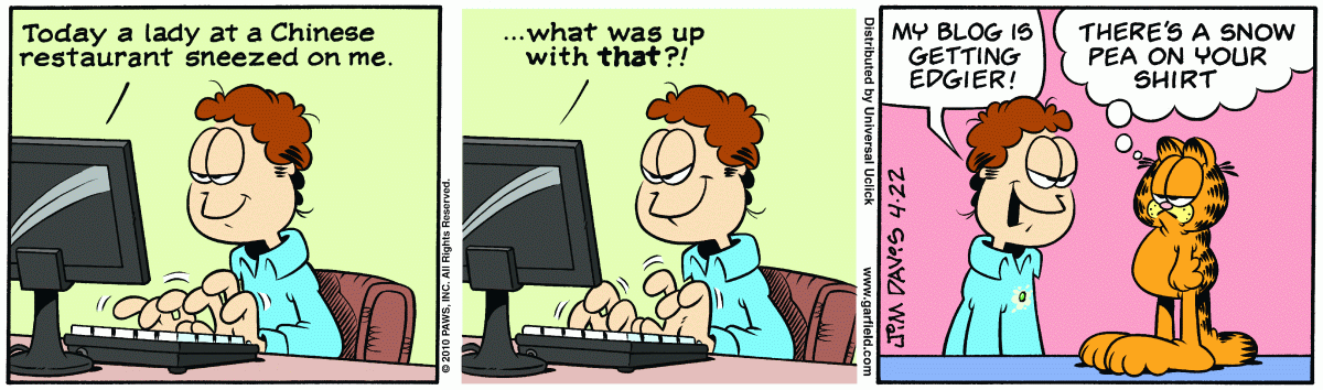 Garfield comic strip for Thursday, April 22, 2010