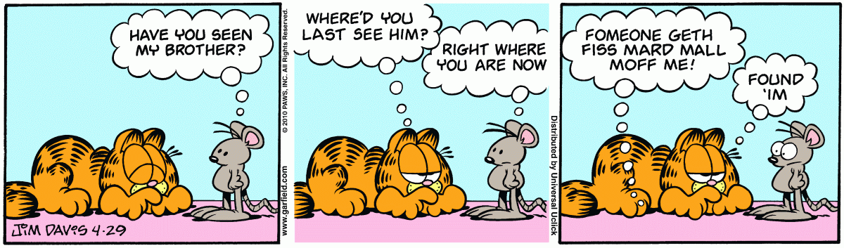 Garfield comic strip for Thursday, April 29, 2010
