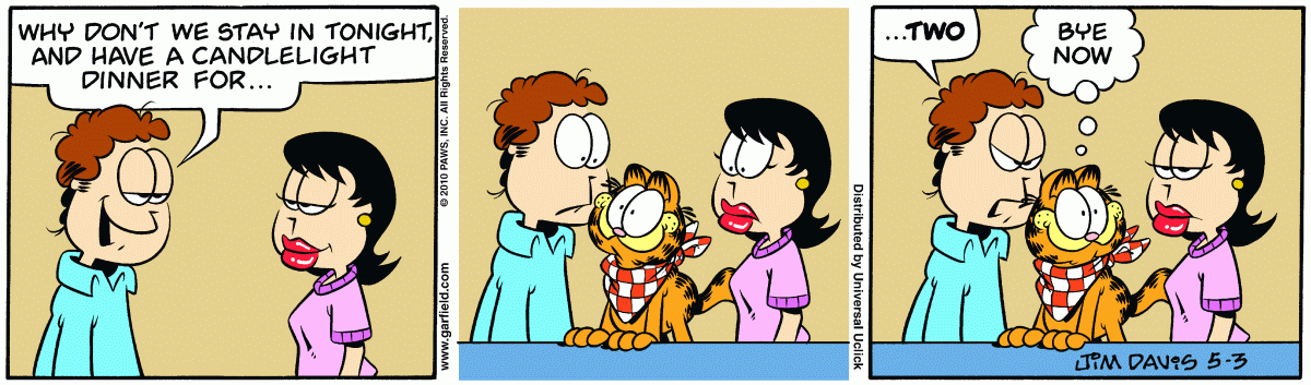 Garfield comic strip for Monday, May 3, 2010