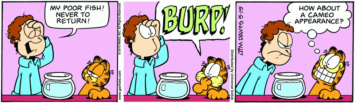 Garfield comic strip for Saturday, May 15, 2010